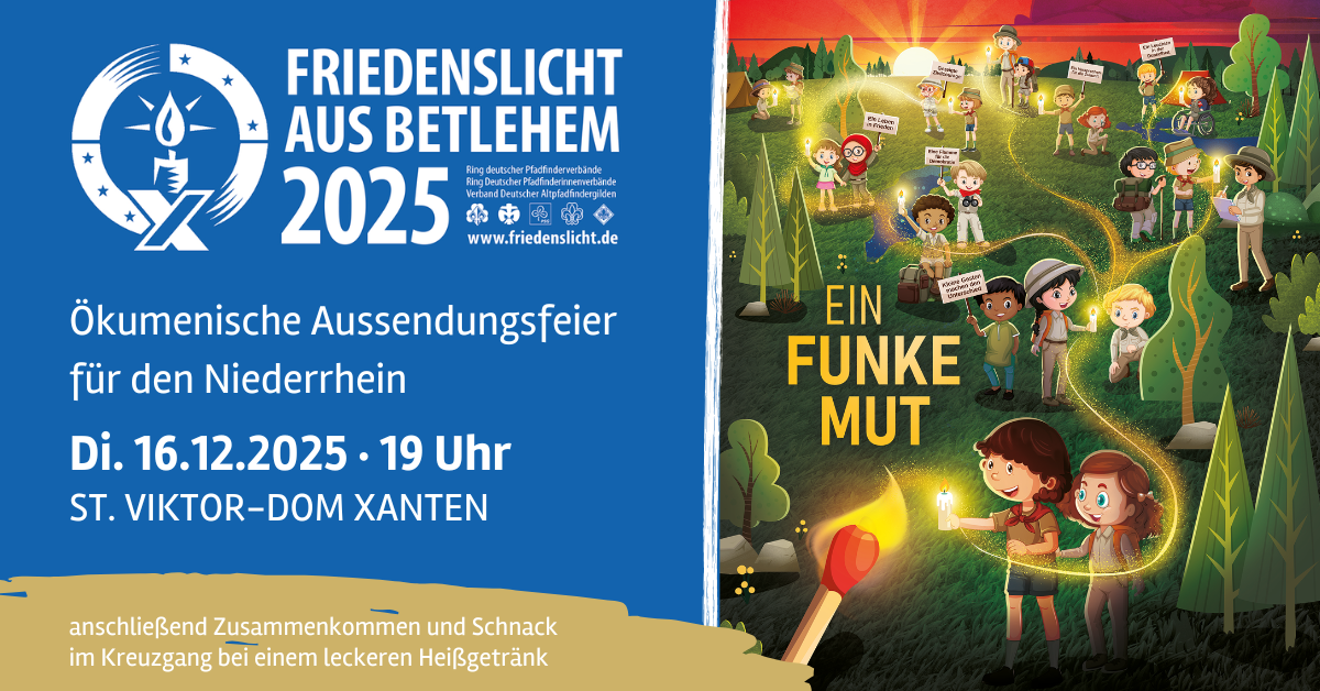 Anl&uuml;ndigung Friedenslichtaussendung Xanten 2025